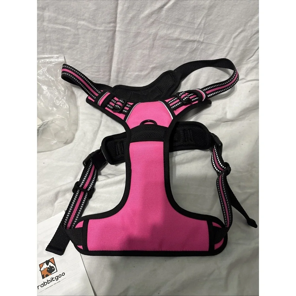 Rabbitgoo No-Pull Pet Harness W/ 2 Leash Clips Pink XL Padded Escape Proof NWT